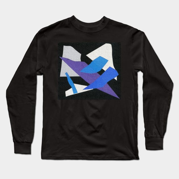 Abstract white blue grey Long Sleeve T-Shirt by osileig